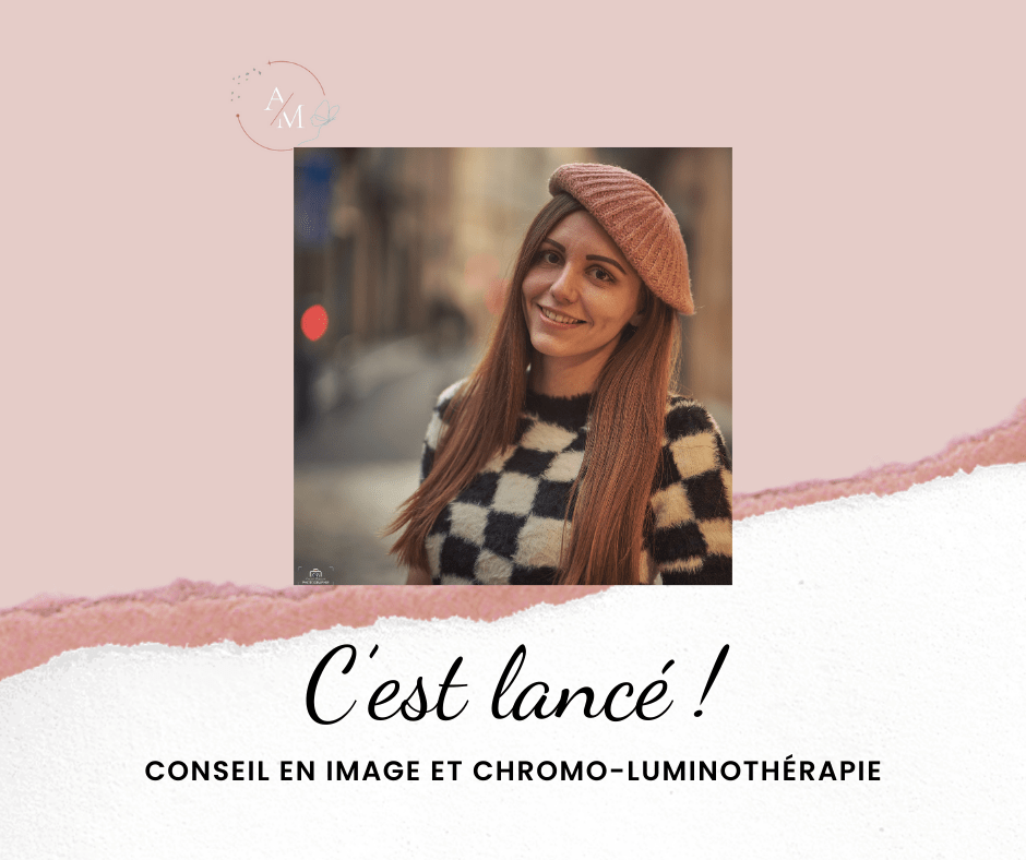 Portrait de la fondatrice de Be Your Trend avec logo et message annonçant le lancement de son activité